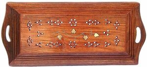 Ensemble de 2 plateaux de service rectangulaires en bois d'acacia faits à la main pour le pain au fromage trempette aux fruits sushi charcuterie durable - Product Image 6