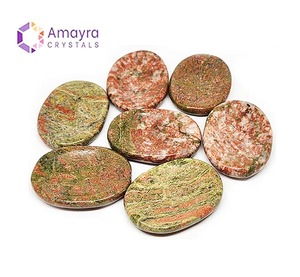 Pierres d'inquiétude en agate et en unakite, pierre d'inquiétude en pierre précieuse, fabriquée à la main pour la guérison, vente en gros directe d'Amayra Crystals Exports Inde - Product Image 5