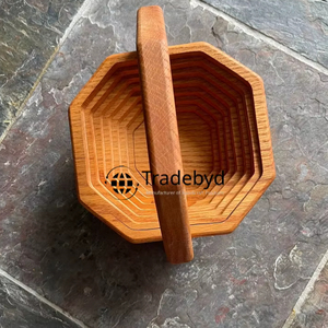 Panier à fruits secs en bois de luxe, fait à la main, bol de rangement naturel pour les noix, les collations et les fruits secs Tradebyd - Product Image 1