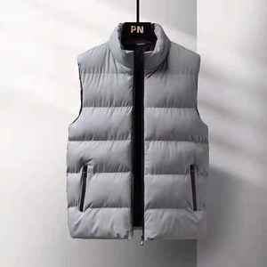 Vente en gros de veste d'hiver personnalisée à col montant sans manches gilet en coton pour hommes - Product Image 5