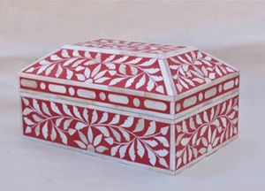 Longue boîte à bijoux d'incrustation d'os de nacre rouge pour colliers, disponible aux prix de gros maintenant. - Product Image 5