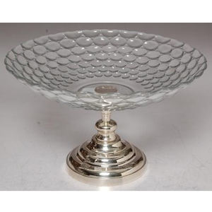 Bol de service fantaisie design martelé en acier inoxydable avec tige de feuille décorative en laiton sur le dessus Bol décoratif moderne de haute qualité - Product Image 5