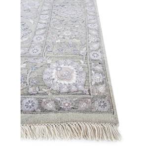 Aurora Beige & <b>Brown</b> Hand Knotted <b>Wool</b> & Viscose Rug Medallion Pattern for Home Use-SKWV-59 - Product Image 3
