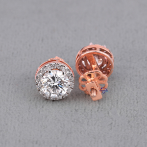 Boucles d'oreilles à la mode en or 14kt rond cultivé en laboratoire diamant beaux bijoux de luxe Bling avec cadeau de fête pour les femmes - Product Image 3
