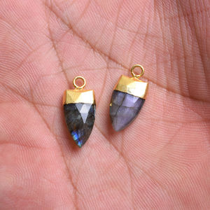 Labradorite Arrowhead Pendant Natural Crystal <b>Necklace</b> <b>Gold</b> Electroplated Handmade Boho Jewelry for Women Gemstone Charms - Product Image 4