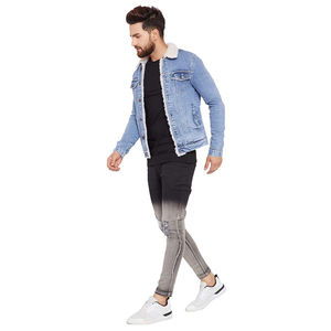 2025 chaqueta vaquera elegante hecha a medida para hombre, cierre de botones, prendas de vestir de invierno con logotipo frontal y decoración de patrones - Product Image 6