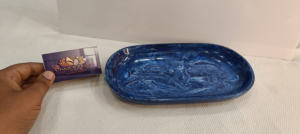 Plateau de service artisanal en résine de marbre vert naturel fait à la main décorations de Noël tendance pour la maison bijoux affichage maison élégante - Product Image 4