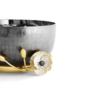 Tazón de Metal con Diseño de Anémona Mediana, Inspirado en el Estilo Floral Moderno, para Fiestas, Cenas y Decoración del Hogar, Duradero y Ecológico - Product Image 3