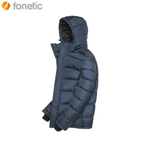 เสื้อแจ็คเก็ตบุขนหนานุ่มคุณภาพสูงสำหรับผู้ชาย บริการ OEM ผลิตภัณฑ์รักษ์โลก เนื้อผ้าบางเบา สวมใส่สบาย มีซิป ฮู้ดยาว คอตั้ง - Product Image 4