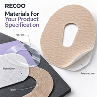 RECOO Patch de surveillance continue du glucose, étanche, respirant, couverture adhésive pour capteur, taille et forme personnalisées, fabricant OEM