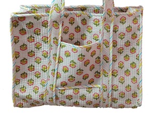 กระเป๋าผ้าคอตตอนทรงดัฟเฟิลกระเป๋าสะพายไหล่มีซิปกระเป๋าโท้ทพิมพ์ลาย - Product Image 6