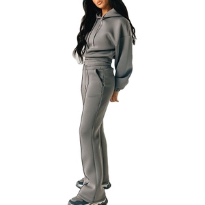 Ensemble de survêtement vintage brodé de haute qualité, 2 pièces, sweat-shirt à manches longues et pantalon de jogging à jambes larges pour femmes - Product Image 5