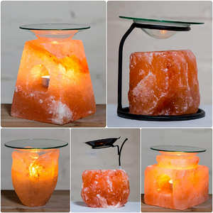 Vente en gros bougie de brûleur d'arôme de sel de l'Himalaya avec support de plaque de verre, bougie de thérapie de diffuseur de sel taille personnalisée personnalisée 1-2Kg - Product Image 5