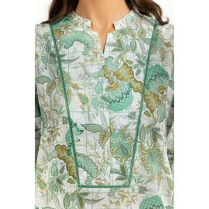 ชุดลำลองสำหรับผู้หญิง IUSTTS-1100 รุ่นสปริง/ซัมเมอร์ ชุดเซ็ต 2 ชิ้น เสื้อและกางเกงขาสั้นผ้าเครปและชีฟอง พิมพ์ลายผ้าลอน - Product Image 3