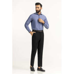 Chemises habillées décontractées pour hommes coupe moderne 100 % coton popeline à col boutonné, motif uni et rayé, tailles XL et 3XL - Product Image 1