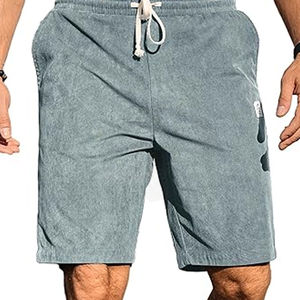 <b>Men's</b> Casual Summer <b>Corduroy</b> <b>Shorts</b> with Elastic Waistband & Practical Pockets Solid Pattern Lightweight Feel - Product Image 6