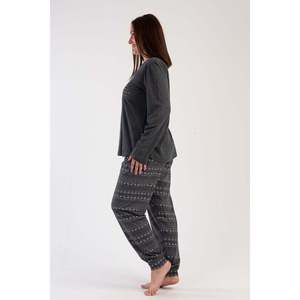 KADIN P.SUPREM XXL O YAKA UZUN KOL ETEGI OVAL MANSTELI PIJAMA TAKIM - สีแอนทราไซต์ - สีแอนทราไซต์ - Product Image 2