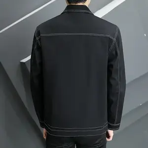 Premium Raw Indigo Denim <b>Jacket</b> For <b>Man</b> Crafted For Sleek Modern Fashion Perfect For Casual Streetwear And Comfortable - Product Image 5