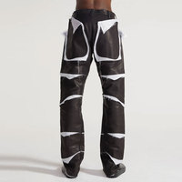 Pantalones de Hombre de Cuero Sintético, Ligeros, Casuales, a la Moda, Transpirables, Impermeables, Corte Recto, Ajuste Regular, Estilo Urbano