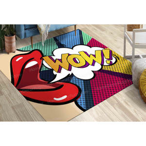 Tapis imprimé : Graffiti, Lèvre, Personnalisé, POP ART, Salle de bain, Intérieur, Entrée, Murale, Femme, Cadeaux personnalisés, Tapis fin non tissé - Product Image 1