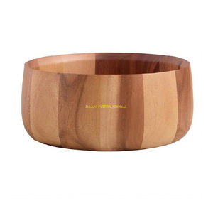 Bol carré en bois fait à la main au design moderne Ustensiles de cuisine écologiques pour fruits Aliments secs Collation en bois naturel Salade Plat de service - Product Image 4