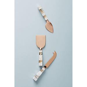 Cheese Spreader Gold Polished Butter Slicer Full Thread <b>Wrapped</b> Loop Handle Tableware Iridescent Royal Stainless Steel Chess Set - Product Image 5