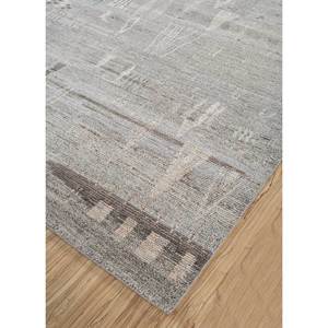 Alfombra Afgana de Lana Anudada a Mano en Gris y Negro, Modelo Re-1294, para Sala de Estar, Rectangular, con Patrón Abstracto, Hecha a Mano - Product Image 2