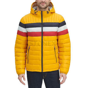 Veste jaune personnalisée avec doublure multiple Vestes bouffantes pour hommes Veste/manteaux à capuche rembourrée pour hommes - Product Image 1