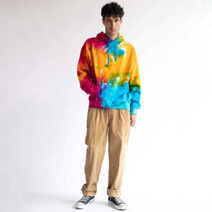 Sudadera con Capucha Unisex Extra Grande con Estampado Tie Dye, Personalizada, 100% Algodón, Felpa, Bordada, de Invierno, Talla Grande para Hombre, con Capucha con Cuello - Product Image 6