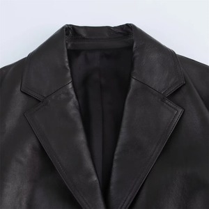 Femmes nouveau automne hiver tricoté veste coton costume avec revers poche bouton décoration vêtements respirants - Product Image 4