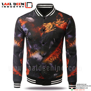 Veste de base-ball pour hommes, Logo personnalisé, manches en cuir, broderie noir Couple université, lettrage bleu clair vierge, 2023 - Product Image 5