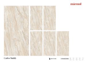 Azulejos de Porcelana Esmaltada Estilo Europeo Moderno Carlos de 600x1200 mm con Diseño Antideslizante y Antibacteriano para Decoración de Interiores - Product Image 3