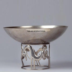 Set of 5 Modern Eco-Friendly Fruit <b>Bowl</b> Aluminum Leaf Design with Gold Plated Customized Technique Free Food Grade - Product Image 2