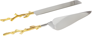 ชุดมีดและเซ็ตเค้กด้ามกิ่งไม้ต้นไม้ในราคาที่ดีที่สุดสำหรับร้านอาหารงานแต่งงานโรงแรม - Product Image 3