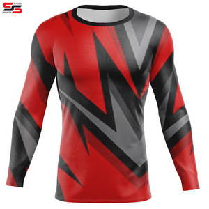 Haute qualité Oem Fight Rash Guard Sublimation Baselayer Training MMA Compression Shirts BJJ Rash Guard - Product Image 3