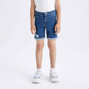 Fashion Utility Cotton Cargo Pants <b>Shorts</b> <b>Zipper</b> <b>Pockets</b> Bermuda Jeans Blue Denim <b>Shorts</b> for Kids Boys - Product Image 4