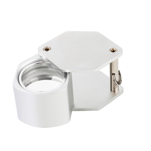 Loupe de poche pliable Jipsy Metal Industries, corps entièrement en aluminium de 21 mm, revêtement noir, triplet 10X, outil pour bijoux - Product Image 6
