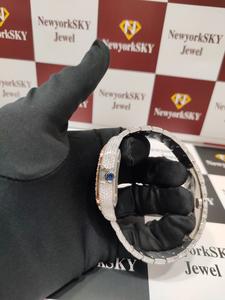 Hip Hop moda lujo totalmente helado Vvs Moissanite diamante Acero inoxidable plata hecho a mano relojes elegantes para hombres y mujeres - Product Image 4