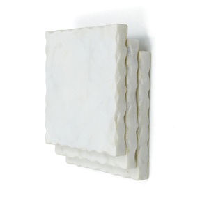 ชุดถาดรองแก้วหินอ่อนสีขาวขอบหยาบหรูหราสำหรับโต๊ะอาหารหรือโต๊ะกาแฟผลิตในอินเดียโดยผู้ขายที่เชื่อถือได้ในราคาที่ดีที่สุด - Product Image 2