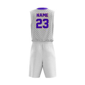 Nouveaux maillots de basket-ball personnalisés, ensemble de vêtements de sport, respirant, séchage rapide, manches courtes, ensembles d'uniformes de basket-ball à vendre - Product Image 3