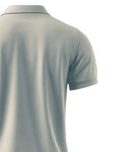 Polo à manches courtes pour homme en coton doux respirant beige clair décontracté uni col boutonné tee-shirt de golf haut d'été OEM personnalisé - Product Image 6