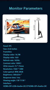 Usine 24-27 pouces 1080P-165HZ <span class=keywords><strong>1440P</strong></span>-<span class=keywords><strong>120HZ</strong></span> 100HZ VA 1MS LED moniteur de jeu <span class=keywords><strong>PC</strong></span> incurvé bureau pour écran d'ordinateur - Product Image 4