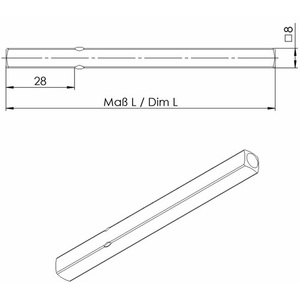 Axe à bouton-poussoir en acier OGRO 114 PB carré 8 x 110 mm pour autocollants de fenêtre - Product Image 3