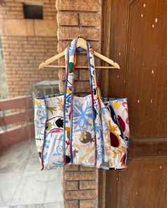 High Quality Custom Design Cotton Embroidered Fabric Tote <b>Bags</b> With Top Handle, <b>Small</b> Pockets Shopping Women <b>Shoulder</b> <b>Bags</b> - Product Image 4