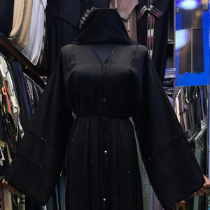 ชุดคัฟทานมุสลิมแบบดั้งเดิมมีมือทำงานด้วยมือชุดคาฟตันสีดำดีไซน์แบบโมร็อกโก2025ดูไบ - Product Image 1