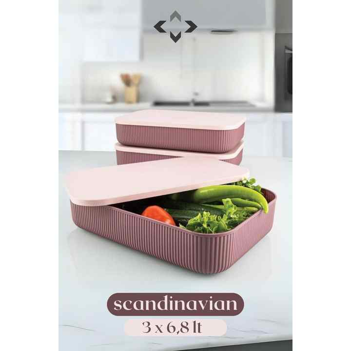 Scandinavian 6.8 Lt Green Multi-Purpose Storage Box with Lid - Organizer - Kitchen Storage Container