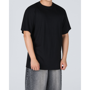 Camisetas de hombre, camiseta negra diaria en capas, camiseta informal de tela suave de gran tamaño para mujer, ropa de calle de moda coreana esencial H3001 - Product Image 5