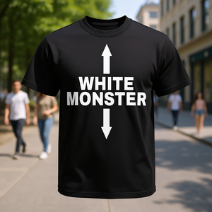 T-shirt Monster bianca con frecce verso l'alto e verso il basso - Categoria Promozionale - Product Image 3