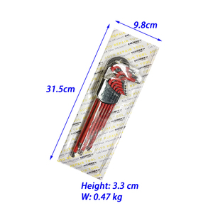 Jeu de clés Torx magnétiques extra longues T10-T50 de 9 pièces TAIWAN CALIBRE avec revêtement antidérapant - Product Image 6