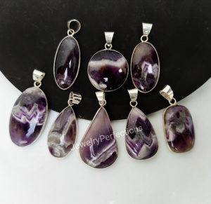 สร้อยคอเงินสเตอร์ลิงของผู้หญิงที่สง่างามเครื่องประดับเพชรอเมทิสต์ที่ไม่ซ้ำกันจี้เสน่ห์สำหรับงานปาร์ตี้ฝังฝังหนามเตย - Product Image 4